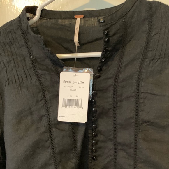 Free People High Swells Linen Top NWT XS - Picture 5 of 7